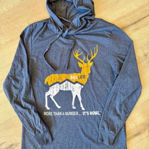 Deer Navy Long Sleeve Shirt Hoodie